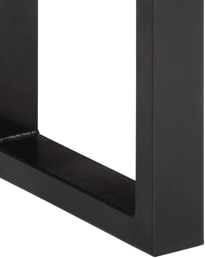 Industrial Style Solid Wood Bench with Reclaimed Wood and Steel Frame, Black Metal and Brown Finish, 63.0 Inch Long for Hallway or Living Room, Supports 661 lbs, Modern Matte