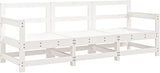 Modular Garden Sofa Seat, Solid Pine Wood Patio Furniture, White Rectangular Outdoor Lounge Chair for Balcony, Terrace - Photo 3