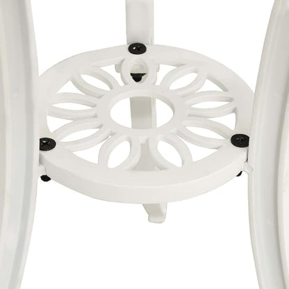 vidaXL Garden Table White Cast Aluminum Medium Durable Garden Table