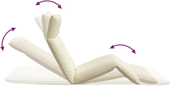 Extra Long Folding Sun Lounger Cream Oxford Fabric Adjustable Outdoor Chaise Lounge 69"x21" Steel Frame Poolside Recliner for Patio, Garden, Balcony