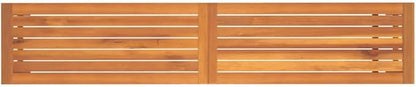 Solid Acacia Wood Garden Bench, Weather-Resistant Outdoor Seating for Patio Balcony Brown, 70.9 x 70.9 x 17.7 in