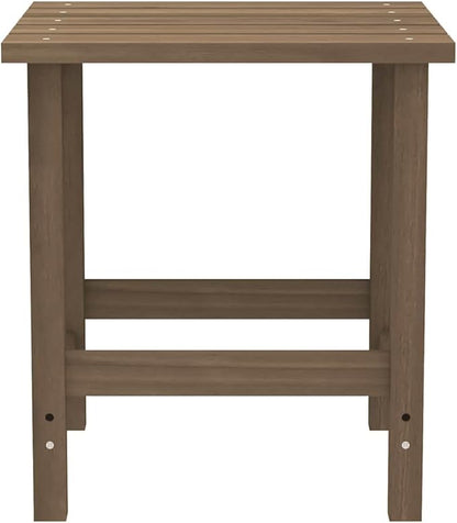 Solid Fir Wood Brown Adirondack Chair with Table for Garden and Patio, Sturdy Weather Resistant Outdoor Furniture with Ergonomic Design and Timeless Style