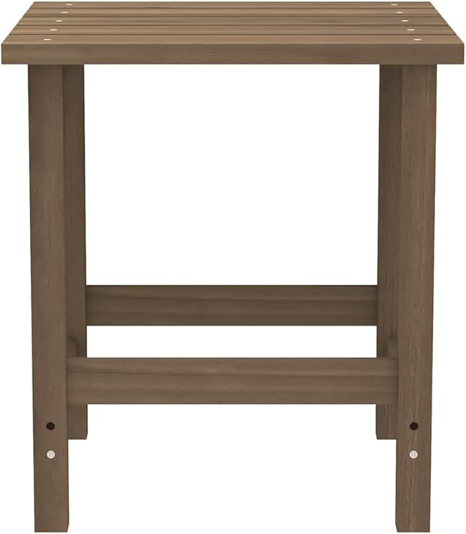 Brown Solid Fir Wood Ergonomic Garden Adirondack Chair with Matching Table, 27.4 x 34.1 x 35.2 Inch Outdoor Seating for Patio, Weather Resistant and Sturdy Furniture Set