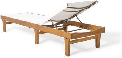 Outdoor Chaise Lounge Chair, Weather-Resistant Reclining Pool Lounger for Patio, Garden, Backyard & Poolside