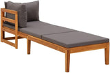 Sun Lounger with 1 Armrest, Lounge Chair Wooden, Sun Chair, Long Chairs for Outside, Pool Chaise Lounge Chair - Photo 1
