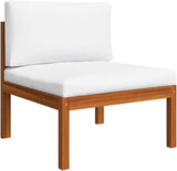 3-Seater Garden Sofa Solid Acacia Wood Outdoor Furniture with Weather-Resistant Cushions Rustic Patio Seating for - Photo 5