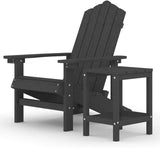 Anthracite HDPE Steel Garden Adirondack Chair with Table, Outdoor Furniture Set for Patio Terrace - Photo 3