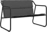 Anthracite Powder-Coated Steel Garden Bench, 2-Seater Outdoor Seating for Patio & Balcony - Photo 2
