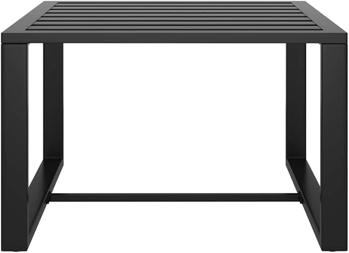 Outdoor Coffee Table 23.6 inch Square Aluminum Side Table in Anthracite, Lightweight Modular Accent for Small Patio - Photo 3