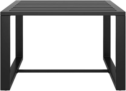Outdoor Coffee Table 23.6 inch Square Aluminum Side Table in Anthracite, Lightweight Modular Accent for Small Patio, Balcony, Garden, Living Room and Camping