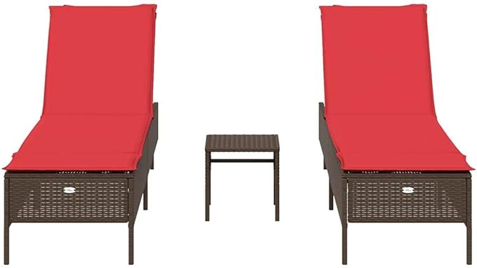 2-Piece Outdoor Sun Lounger Set with Adjustable Backrest, All-Weather Poly Rattan Patio Chaise Lounge Chairs for Garden - Photo 4