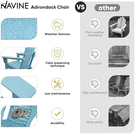 Adirondack Chair Set of 8, HDPE Folding Adirondack Chair with Multifunctional Cup Holder, Weather Resistant Fire Pit Chair for porches, patios, poolsides, Decks.