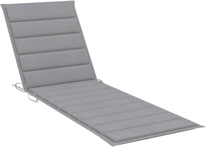 Large Acacia Wood Sunlounger with Side Table, Foldable Outdoor Chaise Lounge Chair for Patio Garden Poolside, Adjustable Backrest & Cushioned Seat, Weather-Resistant Solid Wood Furniture