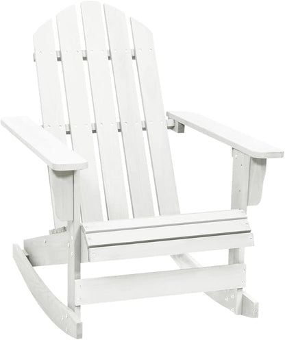 Patio Rocking Chair,Tanning Chairs for Outside,Pool Lounge Chairs,Garden Chair,Porch Chairs,Outdoor Rocking Chair,Camping Chair,for Porch, Patio, Lawn, Garden, Backyard, Deck, Wood White