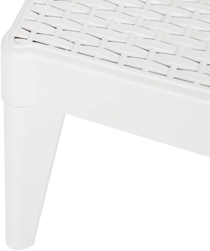 Adjustable White PP Sun Lounger 73.2L x 23.6W Modern Outdoor Chaise with Multi-Position Backrest Lightweight Poolside Patio Furniture for Garden Balcony Deck