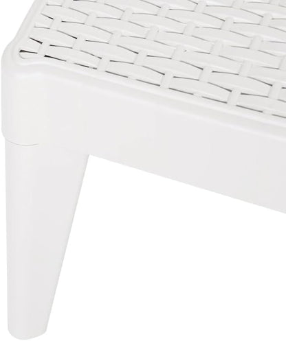 White Polypropylene Sun Lounger 23.6x73.2x11.4in Outdoor Reclining Chaise for Patio Pool Garden Balcony, Lightweight Folding Pool Lounge Chair with Multi-Position Backrest