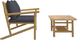 Garden Lounge Set Bamboo with Dark Grey Cushions Patio Couch Alfresco Lounge for Poolside Lawn - Photo 4