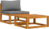 vidaXL 2-Piece Sofa Set – Solid Acacia Wood Frame - Dark Gray Cushions – Indoor/Outdoor – Versatile, Customizable - Photo 8