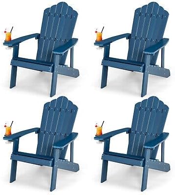 TM Replacement for/Fits 4 PC Patio HIPS Adirondack Chair w/Cup Holder Weather Resistant Outdoor 380 LBS Size : 33.4" x 30" x 37"