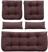 QILLOWAY Outdoor Patio Wicker Seat Cushions Group Loveseat/Two U-Shape/Two Lumbar Pillows for Patio Furniture - Photo 2