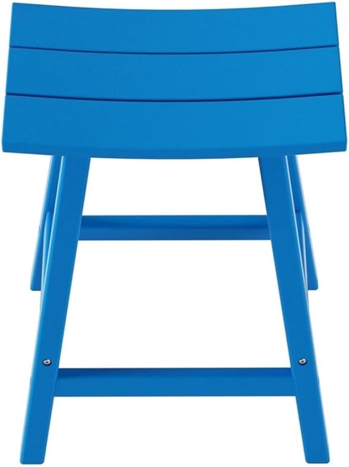 Costaelm 24" Height Outdoor Bar Stools, All-Weather Bar Stools, Adirondack Poly Patio Bar Stool for Patio, Deck, Kitchen Counter and Garden, Pacific Blue