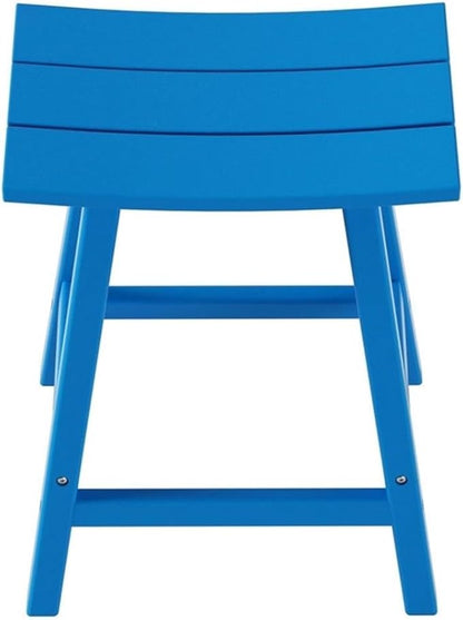 Costaelm 24" Height Outdoor Bar Stools, All-Weather Bar Stools, Adirondack Poly Patio Bar Stool for Patio, Deck, Kitchen Counter and Garden, Pacific Blue