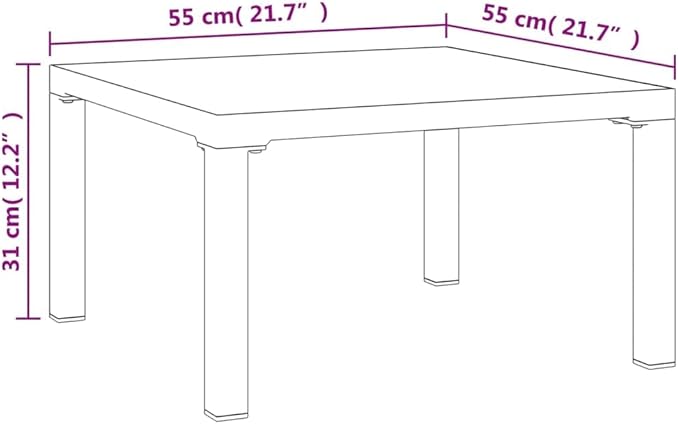 Modern Grey Powder-Coated Steel Garden Coffee Table - Photo 2