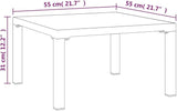 Modern Square Garden Coffee Table 21.7x21.7x12.2 in Powder-Coated Steel Grey Compact Patio Table for Balcony Backyard - Photo 6