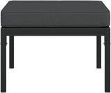 Patio Footstools with Gray Cushions 2 pcs 23.6"x23.6"x13.8" Steel Outdoor Chairs Furniture Balcony Furniture Suitable - Photo 5