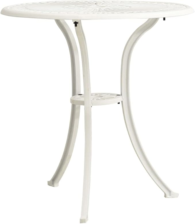 vidaXL Garden Table White Cast Aluminum Medium Durable Garden Table
