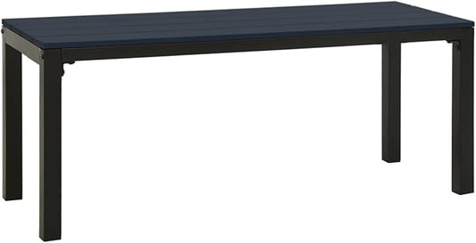 Garden Bench, Rectangular Vintage Steel Outdoor Bench 43.3 Inch WPC Surface Metal Bench for Garden Patio Balcony