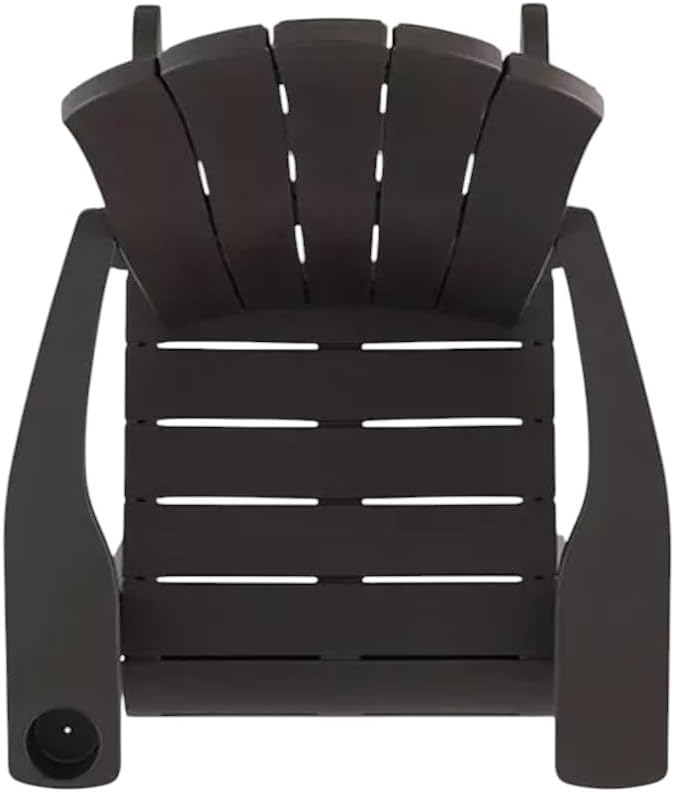 Modern Adirondack Chair with Cup Holder, Outdoor Patio Furniture (Brown)