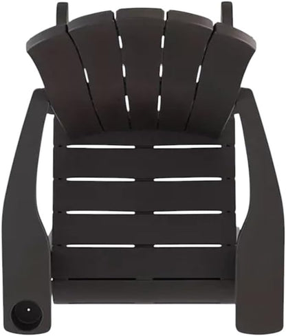Modern Adirondack Chair with Cup Holder, Outdoor Patio Furniture (Brown)