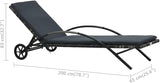 Sun Lounger with Cushion & Wheels - Photo 2