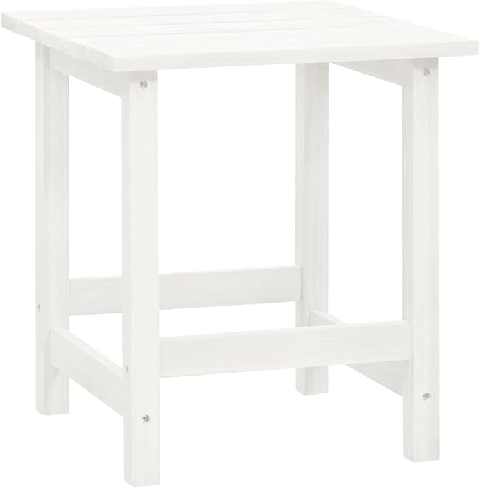 Patio Adirondack Chair with Table Solid Fir Wood White Garden Furniture - Photo 8