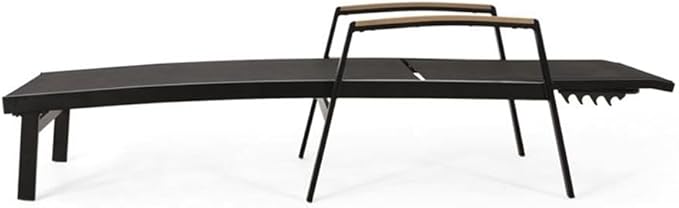 Christopher Knight Home Teresa Outdoor Aluminum Chaise Lounge with Mesh Seating (Set of 2), Black - Photo 8