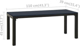 Black Steel Garden Bench Rectangular Vintage Outdoor Furniture for Patio Garden Balcony 43.3 Inch Seating for Three - Photo 2