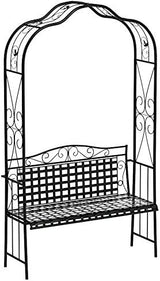 MANDALAY IRON PATIO ARBOR BENCH in ANTIQUE BLACK - PATIO FURNITURE - Photo 3