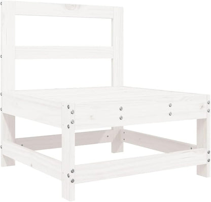 White Solid Pine Patio Sectional Couch 26x24x28 in Modular Outdoor Seating Set Seats 4 for Garden Balcony and Terrace