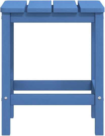 Adirondack Chair with Side Table, Heavy Duty HDPE Outdoor Patio Chair, All-Weather Garden Seating for Backyard, Lawn, Porch, Aqua Blue, Large