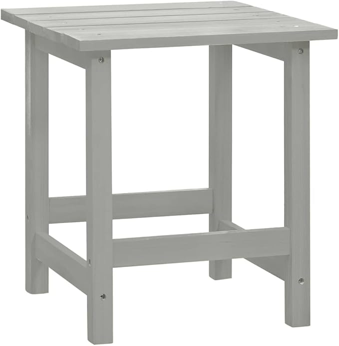Grey Solid Fir Wood Large Ergonomic Garden Chair and Table Combo with Smooth Matte Finish for Outdoor Relaxation Patio - Photo 8