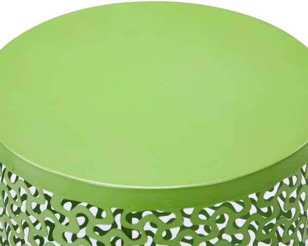 Outdoor Side Table Set of 3, Nesting Coffee End Tables Indoor, Lightweight Patio Furniture for Balcony, Garden,Coffee Table for Indoor, Plant Stand Outdoor,12", 14", 16" H (Dark Green)