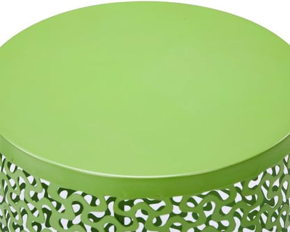 Outdoor Side Table Set of 3, Nesting Coffee End Tables Indoor, Lightweight Patio Furniture for Balcony, Garden,Coffee Table for Indoor, Plant Stand Outdoor,12", 14", 16" H (Dark Green)