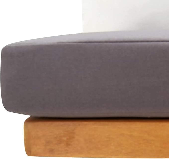 Garden Corner Sofa with Natural Solid Acacia Wood Frame and Removable Polyester Cushions - Photo 8