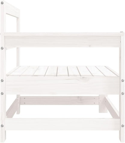 White 2-Piece Outdoor Corner Sofa Set 26x24x28 in Solid Pine Wood Modular Patio Couch for Garden Balcony Terrace Seating