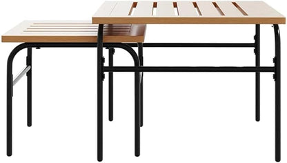 5 Piece Black Powder-Coated Steel Balcony Furniture Set, 31.9 x 47.2 x 26.8 in Rectangle Outdoor Seating for 5, Robust & Modern for Patio, Garden & Small Balcony
