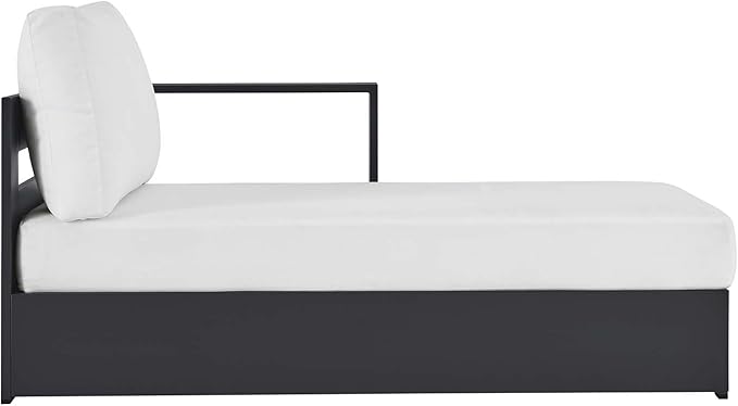 Modway Tahoe Powder-Coated Aluminum Outdoor Chaise Lounge in Gray White with Weather-Resistant Cushions - Photo 4