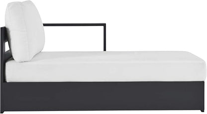 Modway Tahoe Powder-Coated Aluminum Outdoor Chaise Lounge in Gray White with Weather-Resistant Cushions, Modular Right-Facing Patio Lounger for Pool Furniture or Sectional Sofa Set