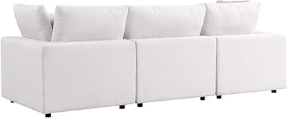 Modway Commix Outdoor Patio Overstuffed Sofa in White