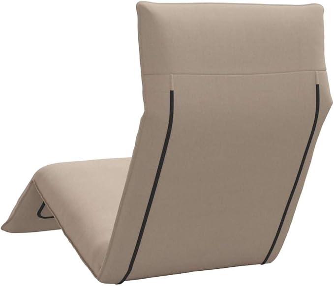 Folding Sun Lounger Taupe, 68.9x21.3x3.3 Outdoor Chaise with 5 Recline Positions, Oxford Fabric Recliner for Patio - Photo 6